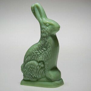 Jadeite Jadite Rabbit Bunny Easter Jade ite Green Glass Figurine Hallmark Vintag
